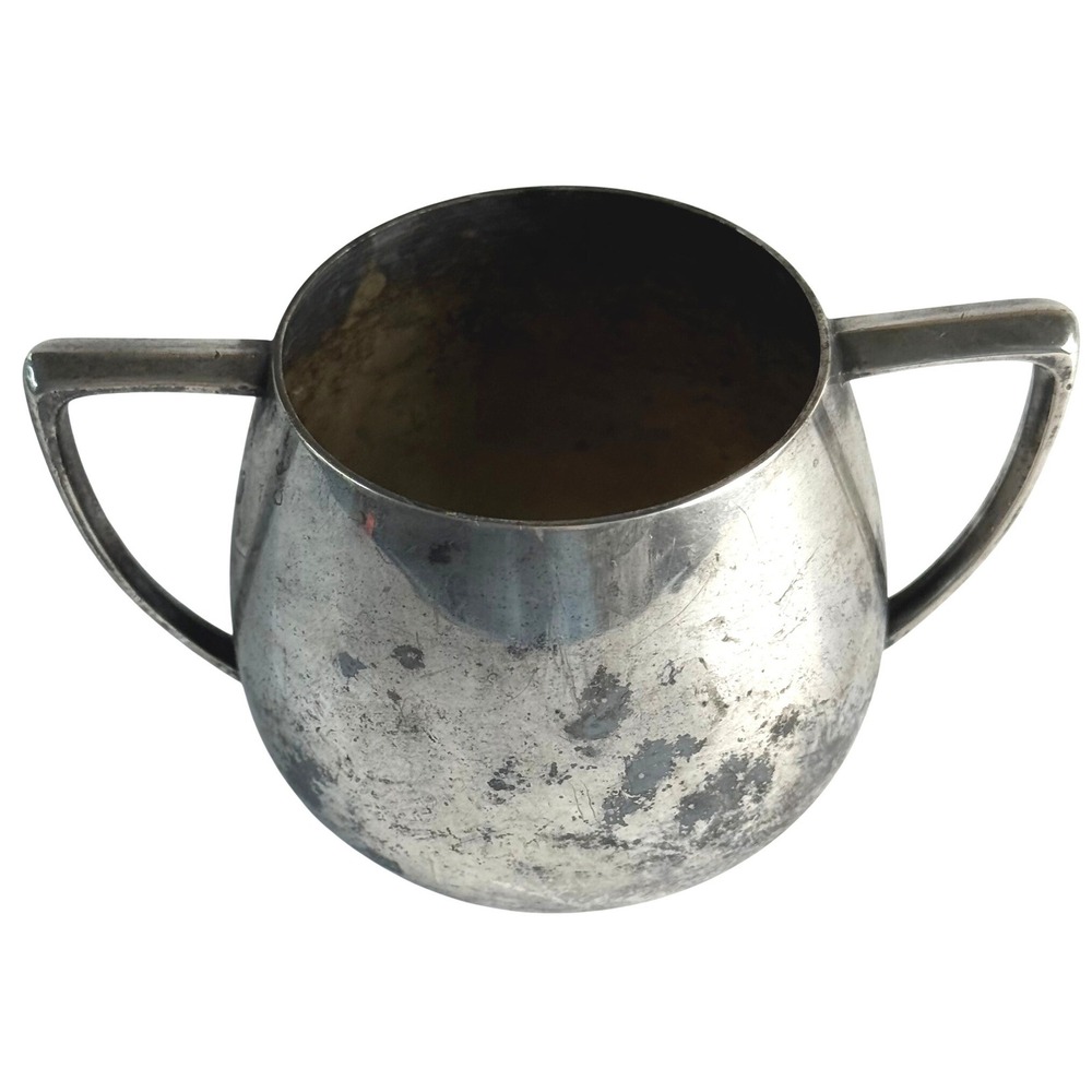 Empire Crafts Silverplate Sugar Bowl Double Handles Quadruple Plate Vintage